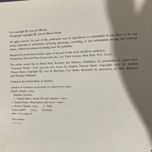 Charles Kuralt SIGNED Dateline America Celebration America On Road Book - Picture 4 of 7